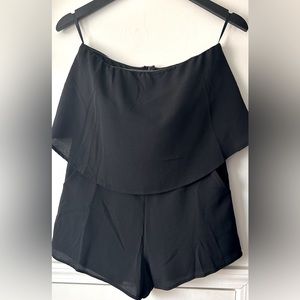 She + Sky Black Off-Shoulder Romper